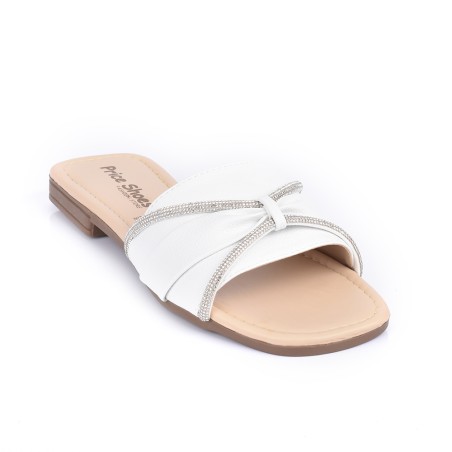 Price Shoes Sandalia Plana Para Mujer 642SP-68BLANCO