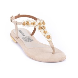 Price Shoes Sandalia Plana Para Mujer 482EDY01BEIGE