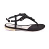 Price Shoes Sandalia Plana Para Mujer 482EDY03NEGRO