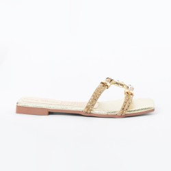 Price Shoes Sandalias Planas Para Mujer 3322146CHAMPANA