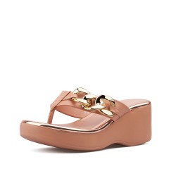 Plataforma para mujer con cadena Beira Rio 0228455-317NUDE