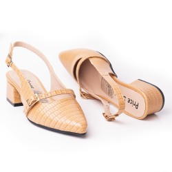 Price Shoes Tacon puntudo bajo para Mujer 9721126CAMEL