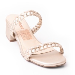 Price Shoes Tacon Bajo Para Mujeres 952F-07CHAMPANA