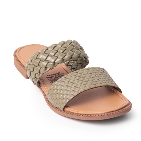 Price Shoes Sandalia Plana para Mujer 692502OLIVA