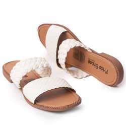 Price Shoes Sandalia Plana para Mujer 692502TALCO