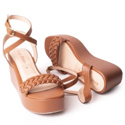 Price Shoes Plataforma para Mujer 9521255MIEL