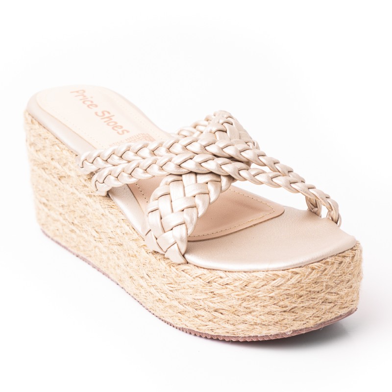 Priceshoes Plataformas en yute Para Mujer 9521200CHAMPANA