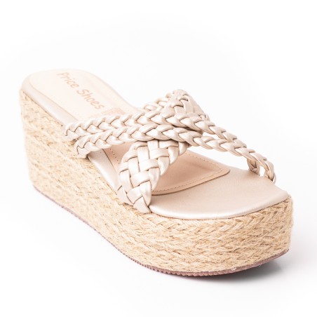 Priceshoes Plataformas en yute Para Mujer 9521200CHAMPANA