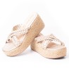 Priceshoes Plataformas en yute Para Mujer 9521200CHAMPANA