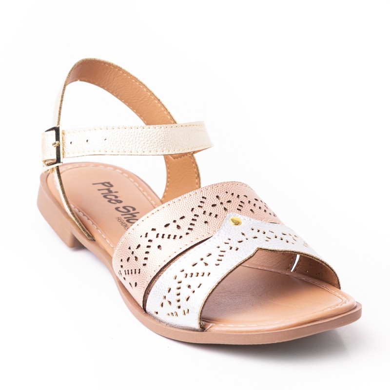 Priceshoes Sandalia Plana para dama 692V225OROROSA