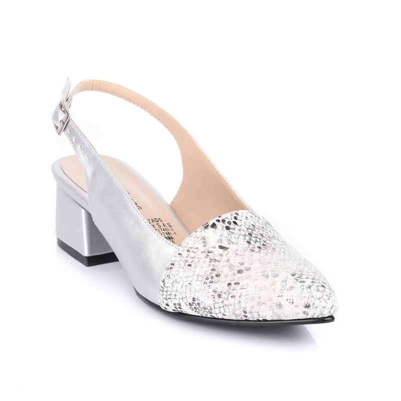 Price Shoes Tacon Bajo Para Mujeres 542684PLATA