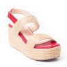 Priceshoes Plataformas en yute Para Mujer 9521179ROJO