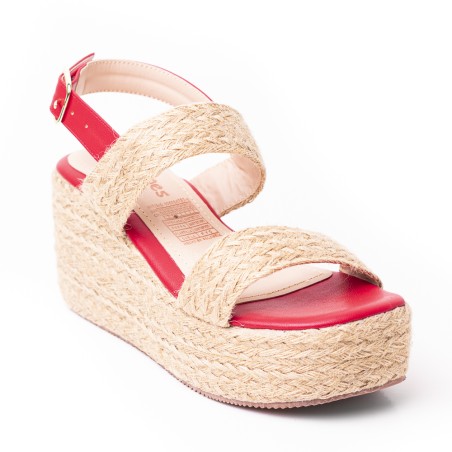 Priceshoes Plataformas en yute Para Mujer 9521179ROJO