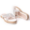 Price Shoes Sandalia Plana Para Mujer brillantes 312GEORGINAPLATA