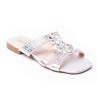 Price Shoes Sandalia Plana para Mujer brillante 272HV30PLATA