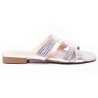 Price Shoes Sandalia Plana para Mujer brillante 272HV30PLATA