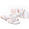 Price Shoes Sandalia Plana para Mujer brillante 272HV30PLATA