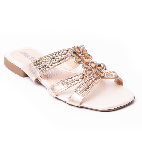 Price Shoes Sandalia Plana para Mujer brillante 272HV30ROSADO