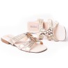 Price Shoes Sandalia Plana para Mujer brillante 272HV30ROSADO