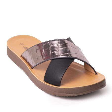 Price Shoes Sandalia Plana para Mujer 6223T8264-44NEGRO