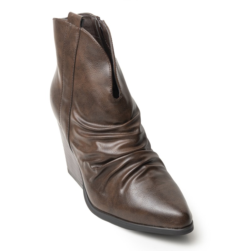 Price Shoes Botas o botines moda mujer de Tacón Medio 62271277CAFE