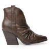 Price Shoes Botas o botines moda mujer de Tacón Medio 62271277CAFE