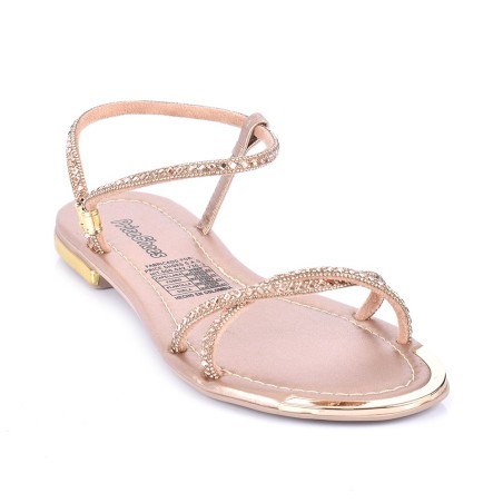 Price Shoes Sandalia Plana Para Mujer 482103OROROSA