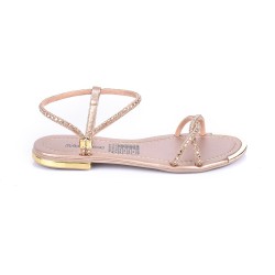 Price Shoes Sandalia Plana Para Mujer 482103OROROSA