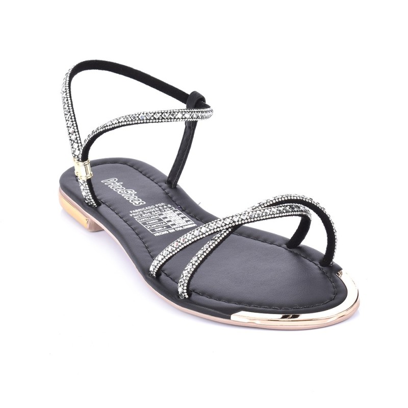 Price Shoes Sandalia Plana Para Mujer 482103NEGRO