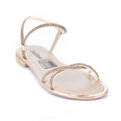 Price Shoes Sandalia Plana Para Mujer 482103CHAMPANA