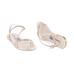Price Shoes Sandalia Plana Para Mujer 482103CHAMPANA