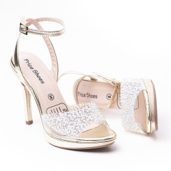 Priceshoes sandalia Tacon Dama elegante 882VS018CHAMPANA