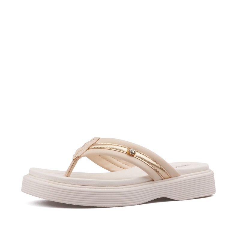 Sandalia playera para mujer Beira Rio 0228537-102CREMA