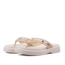 Sandalia playera para mujer Beira Rio 0228537-102CREMA