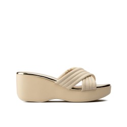 Plataforma para mujer Beira Rio 228455-304CREMA