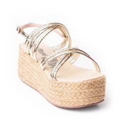 Priceshoes Plataformas en yute Para Mujer 382075CHAMPANA