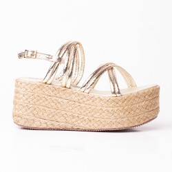 Priceshoes Plataformas en yute Para Mujer 382075CHAMPANA