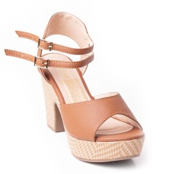 Price Shoes Sandalias Tacon cubano mujer 182CE828MIEL