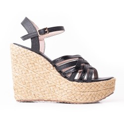 Priceshoes Plataformas en yute Para Mujer 382011NEGRO