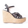 Priceshoes Plataformas en yute Para Mujer 382011NEGRO