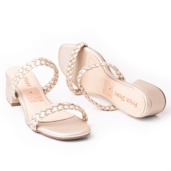 Price Shoes Tacon Bajo Para Mujeres 952F-07CHAMPANA