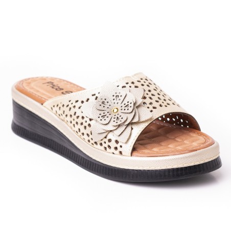 Priceshoes Sandalias Confort Para Mujer 6924075-1CHAMPANA