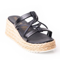 Priceshoes Plataformas en yute Para Mujer 382036NEGRO
