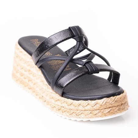 Priceshoes Plataformas en yute Para Mujer 382036NEGRO
