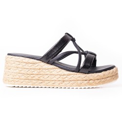 Priceshoes Plataformas en yute Para Mujer 382036NEGRO