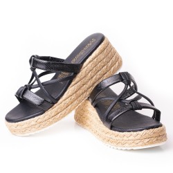 Priceshoes Plataformas en yute Para Mujer 382036NEGRO