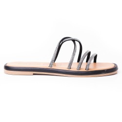 Priceshoes Sandalias Planas para mujer 902H-08NEGRO