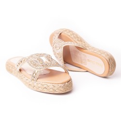Price Shoes Sandalia Plana Para Mujer brillantes 312GEORGINACHAMPANA