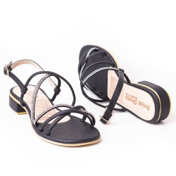 Priceshoes Sandalias Planas para mujer 902M131NEGRO