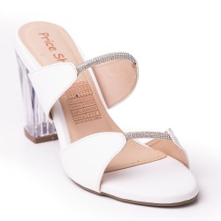 Priceshoes Sandalia Tacon Cristal 952L-19BLANCO